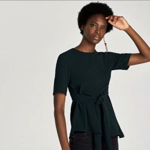 Zara asymmetrical top green